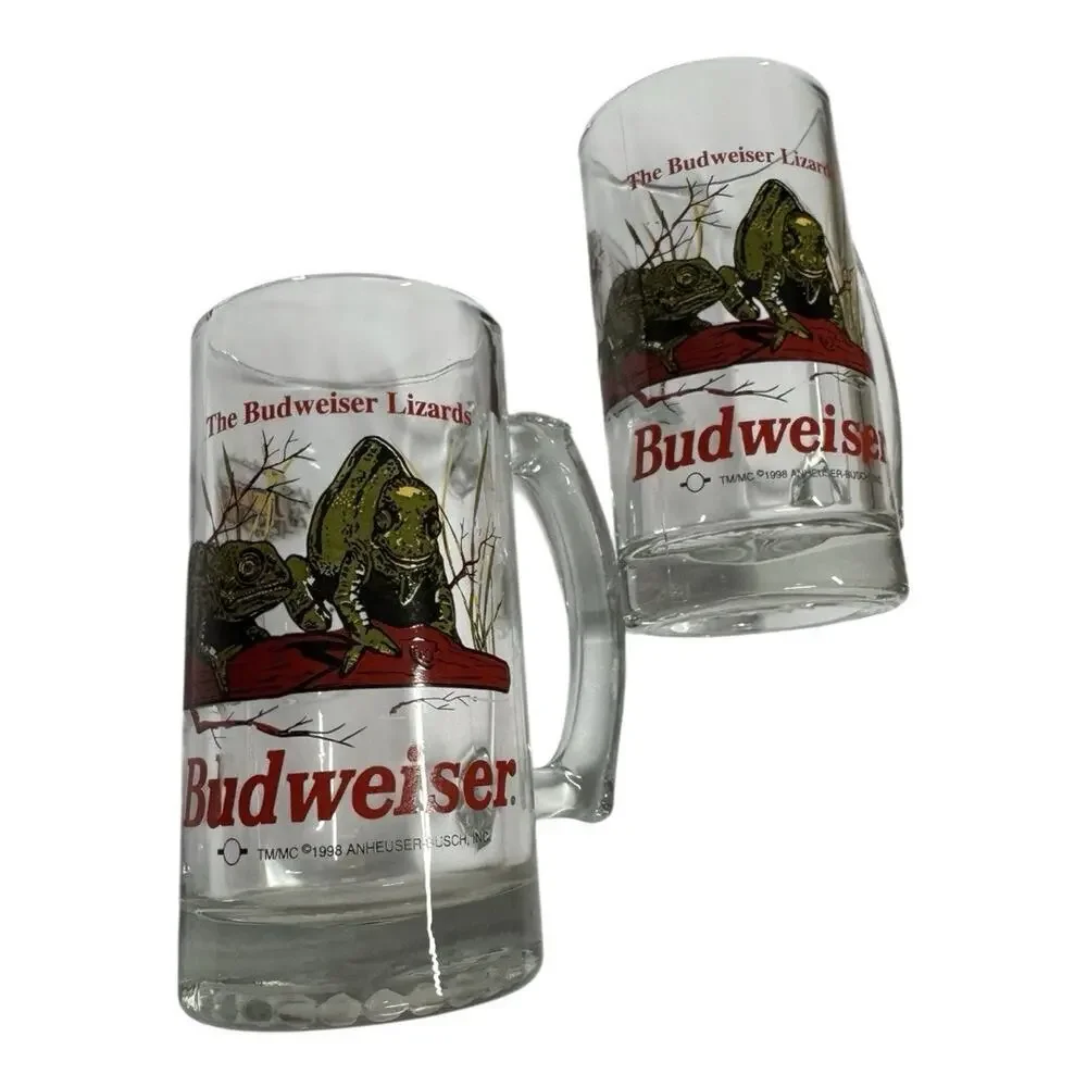 Vintage 1998 Budweiser Frogs Beer Mug Glass Stein Bud Weis Er Collectible 12 oz